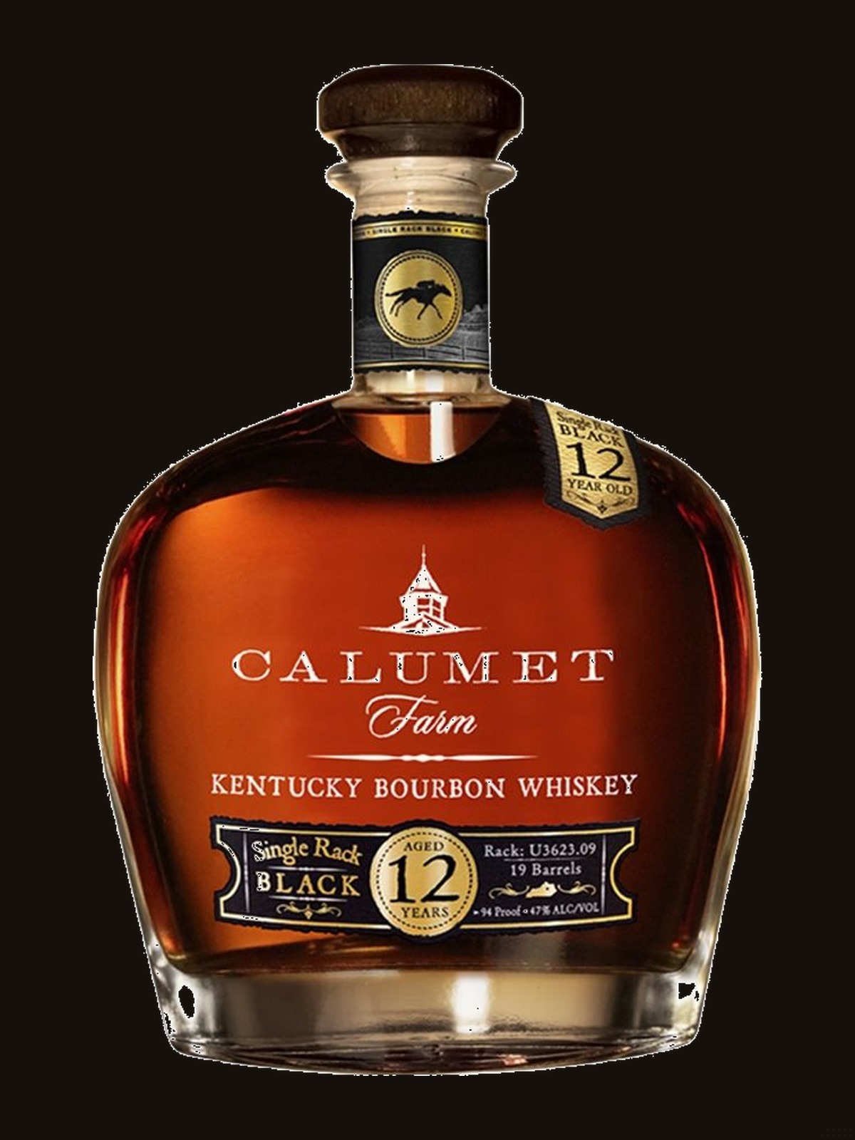 Calumet Farm 12 Year Old Single Rack Black Kentucky Bourbon Whiskey