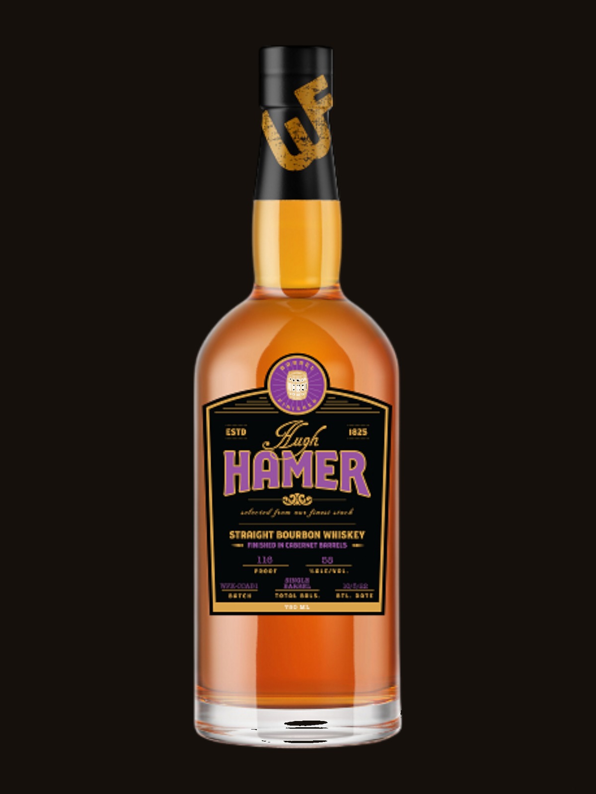Hugh Hamer Straight Bourbon Whiskey Finished in Cabernet Barrels