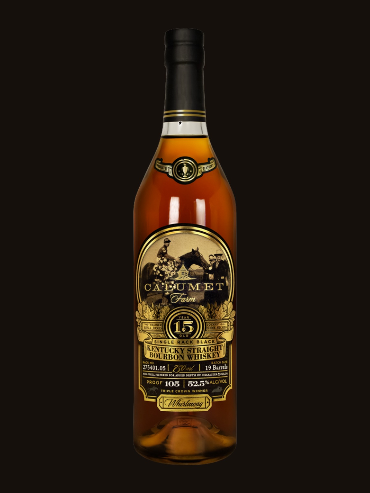 Calumet Farm Single Rack Black 15 Year Bourbon Whiskey