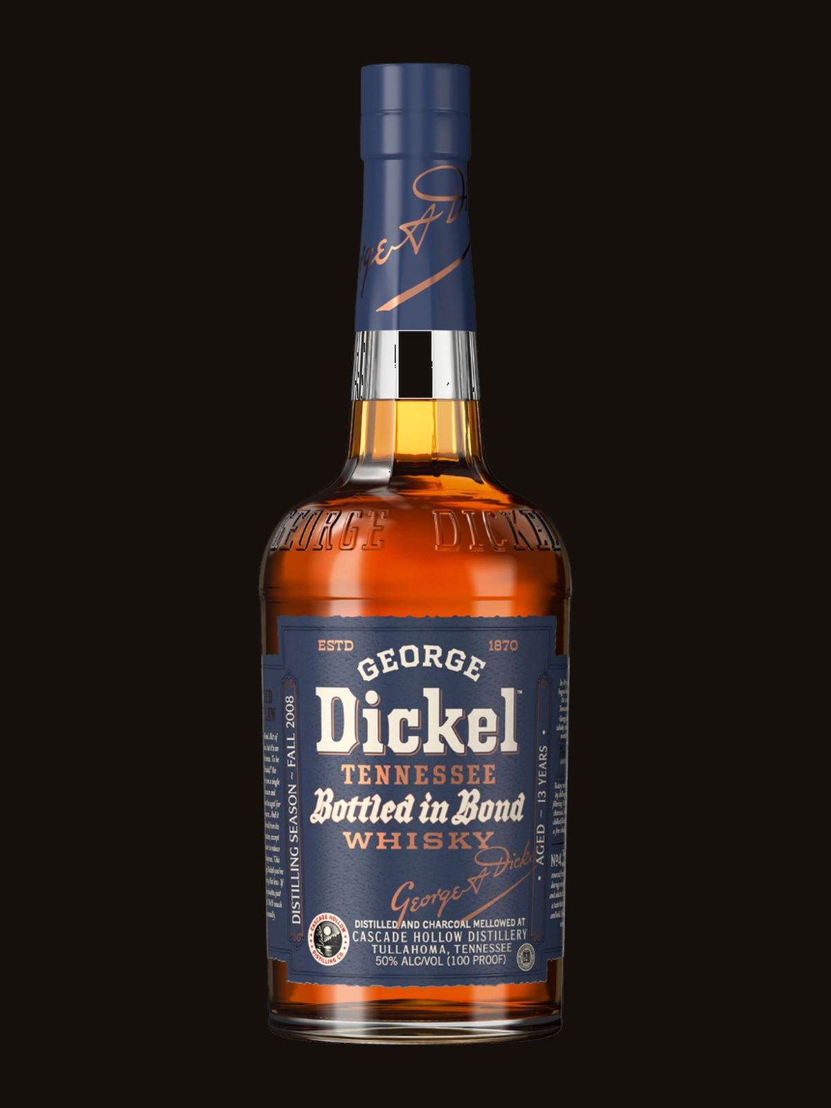 George Dickel Bottled In Bond Tennessee Whisky 13 Year Old - Distilling Season Fall 2008