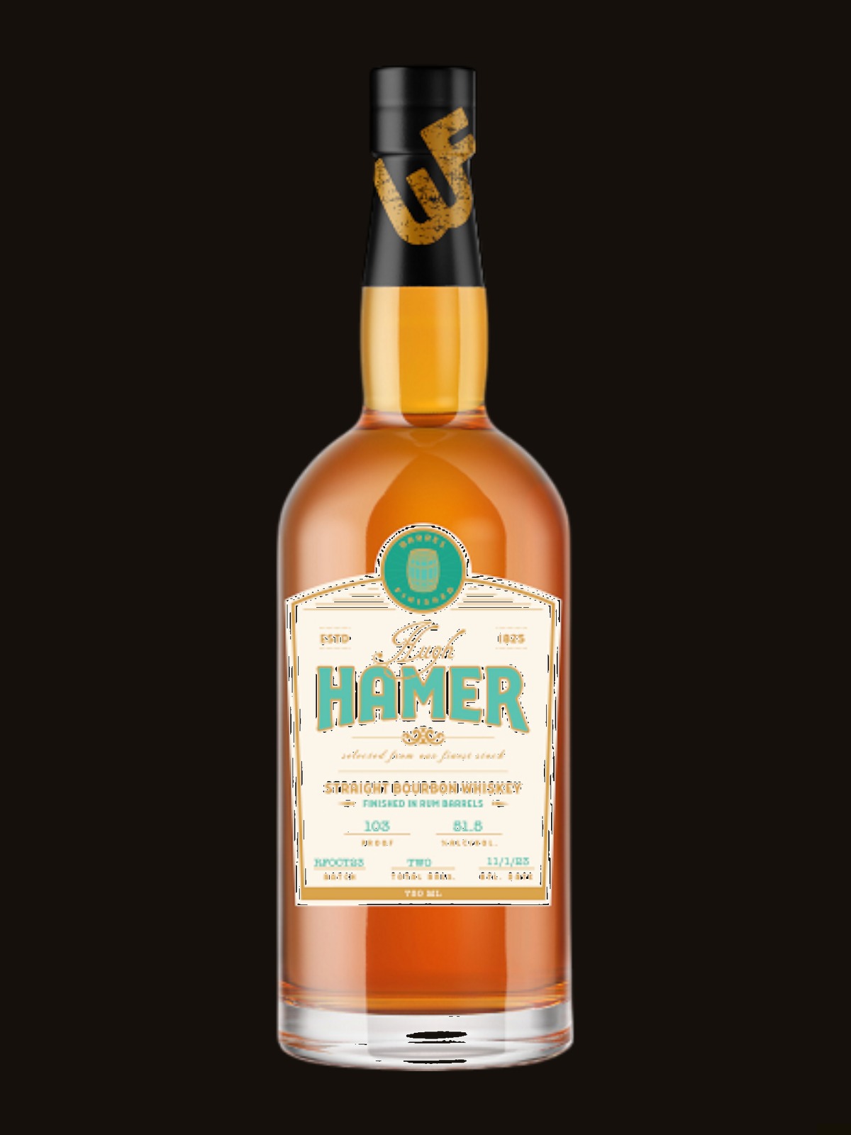 Hugh Hamer Straight Bourbon Whiskey Finished in Rum Barrels