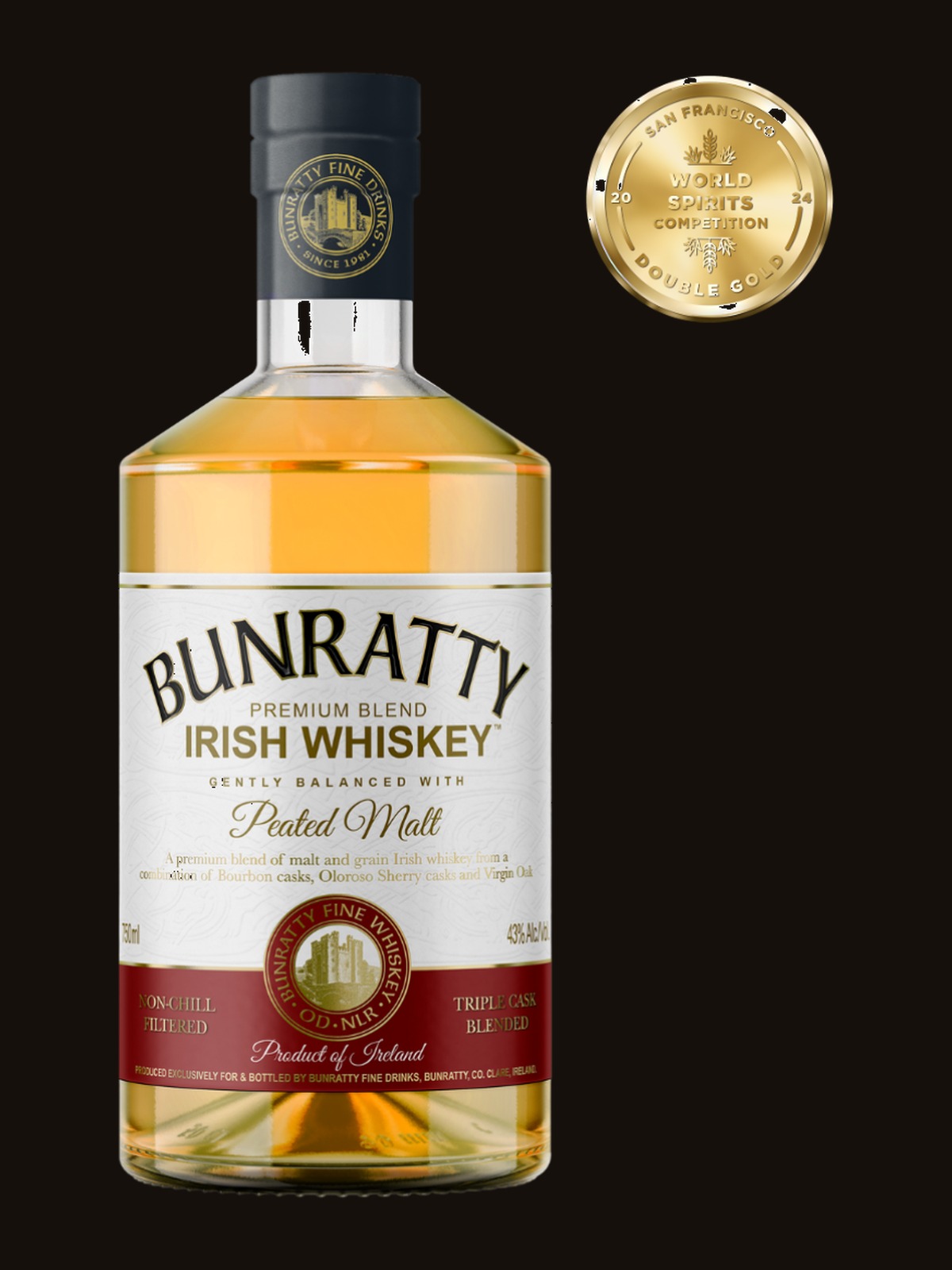 Bunratty Irish Whiskey Premium Blend With Peated Malt
